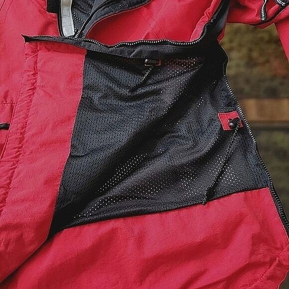 Vtg red half zip hooded pullover ski jacket - Picture 7 of 16